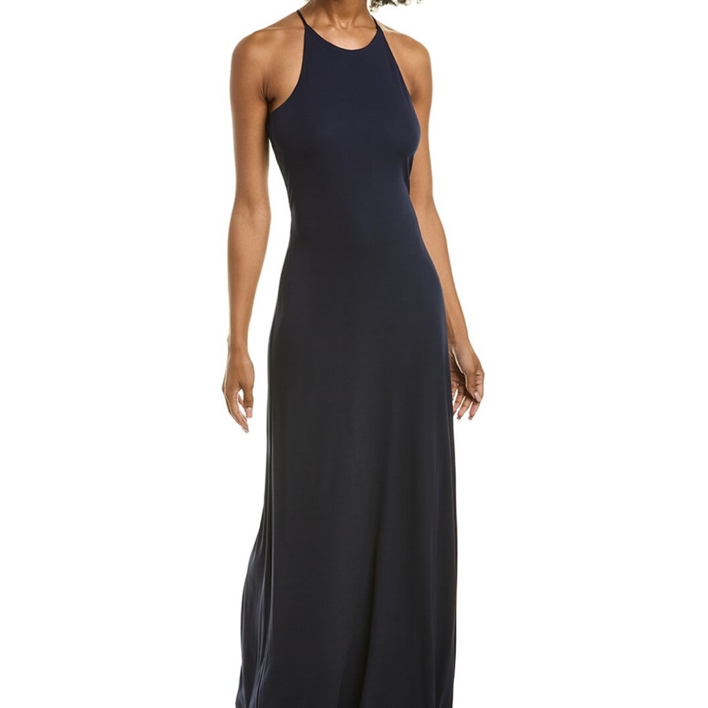 Halston Navy Jayla Gown - Long Maxi Open Back - Size 8